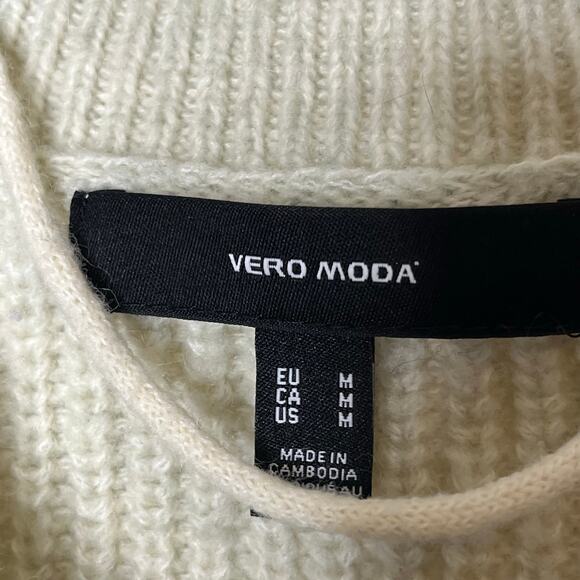 Vero‎ Moda Green Ombre Puff Sleeve Button Front Cardigan Sweater Stripe Medium - Picture 5 of 8
